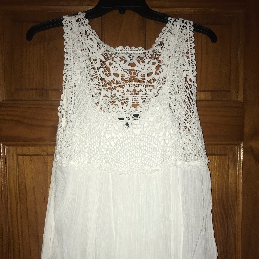 Lauren Crotchet-gauze top